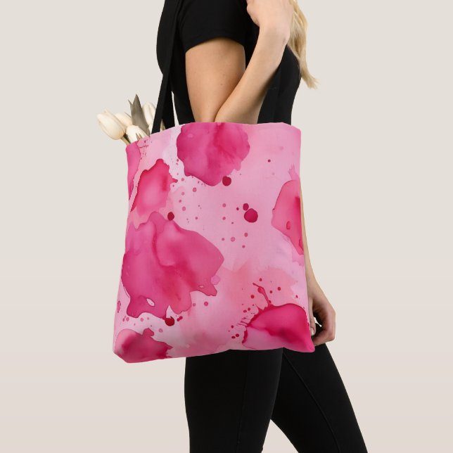Pink on Pink Abstract Tote Bag (Close Up)