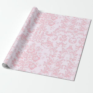 Pink on Pink Elegant Floral Vintage Wrapping Paper
