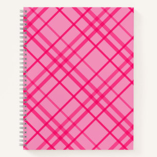 Pink On Pink Grid Line Plaid Design Notebook