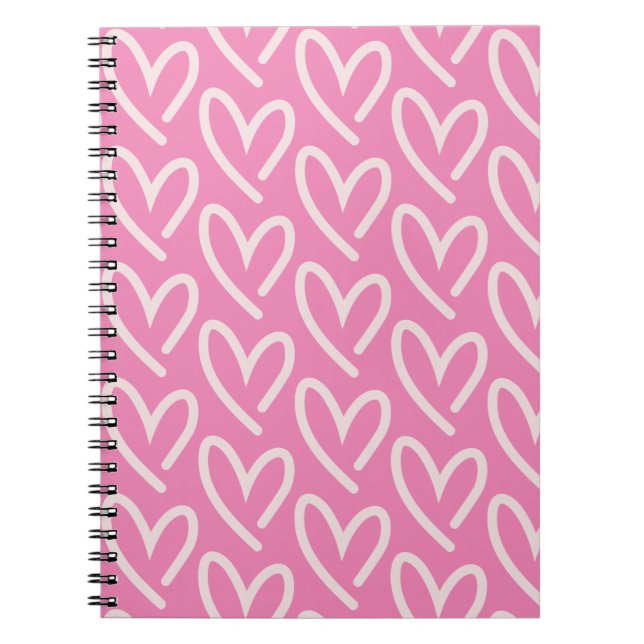 Pink on Pink  Hearts Notebook (Front)