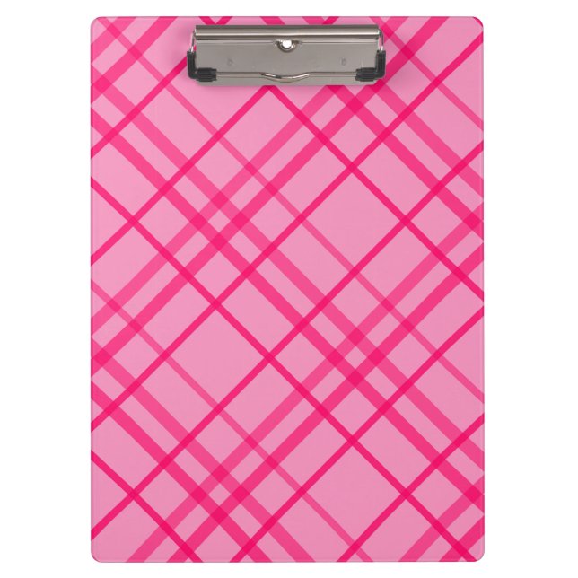 Pink On Pink Tartan Plaid Pattern Design  Clipboard (Front)