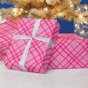 Pink On Pink Tartan Plaid Pattern Design Wrapping Paper