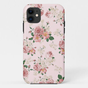 Pink on Pink Vintage Floral iPhone 11 Case