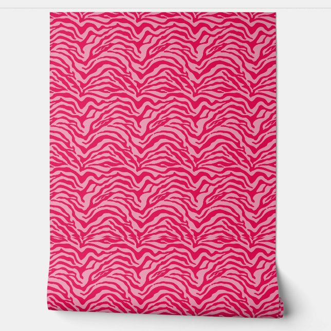 Pink on pink zebra stripe  wallpaper (Unrolling)