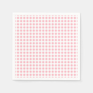 Pink on White Medium Horizontal Polka Dots Paper Napkin
