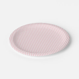 Pink on White Small Size Polka Dots Paper Plate