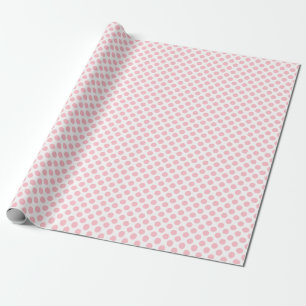 Pink on White Small Size Polka Dots Wrapping Paper