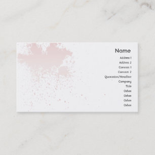 Pink On White Splatter - Business Card