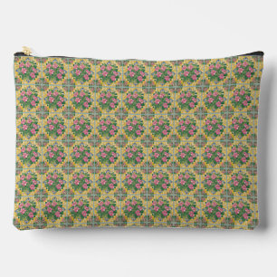 Pink on Yellow Tile Accessory Pouch