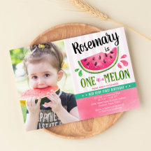 Pink One in a melon First Birthday Photo