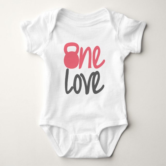 Pink "One Love" Baby Bodysuit (Front)