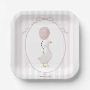 Pink One Silly Goose Paper Plates