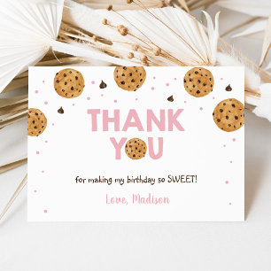 Pink One Sweet Cookie Birthday Thank You