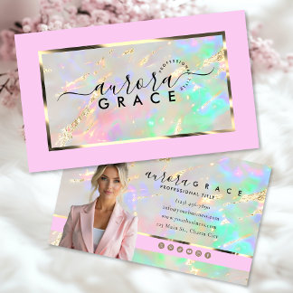 Pink Opal Glow Business Card