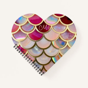 Pink Opal Iridescent Mermaid Scales Notebook