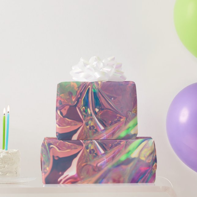 Pink Opal Shiny Texture Wrapping Paper (Party Gifts)