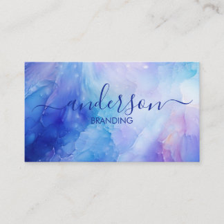 Pink Opal Stone texture Logo QR Code Business Card
