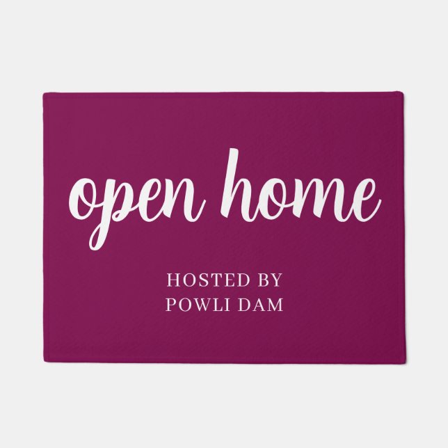 Pink Open House Real Estate Property Listing  Doormat (Front)