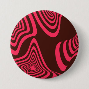 Pink, optic, trendy, cool abstract geometric shape 7.5 cm round badge