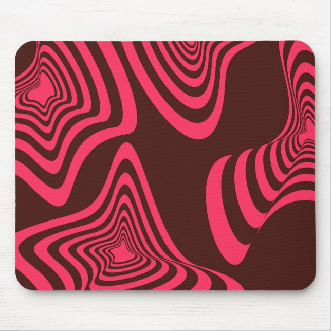 Pink, optic, trendy, cool abstract geometric shape mouse mat (Front)