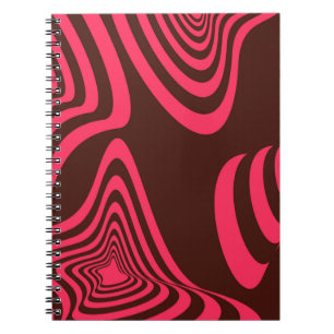 Pink, optic, trendy, cool abstract geometric shape notebook