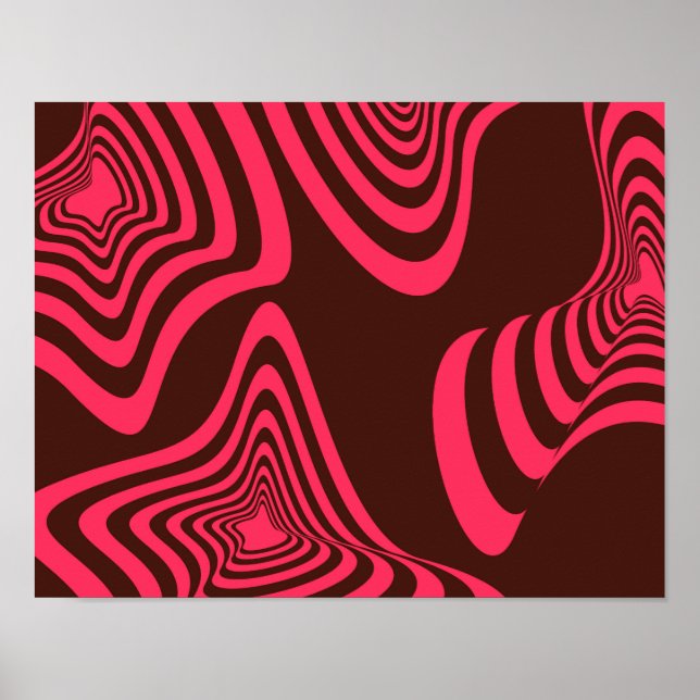Pink, optic, trendy, cool abstract geometric shape poster (Front)