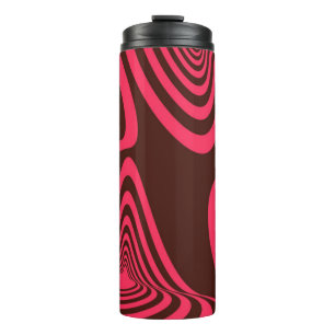 Pink, optic, trendy, cool abstract geometric shape thermal tumbler