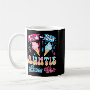 Pink Or Blue Auntie Loves Ice Cream Gender Reveal Coffee Mug