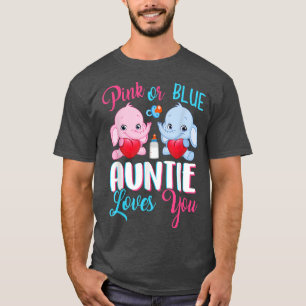 Pink Or Blue Auntie Loves You Elephants-Baby Gende T-Shirt