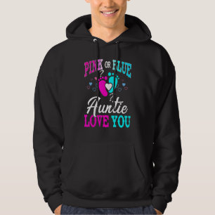 Pink Or Blue Auntie Loves You Gender Reveal Baby Hoodie