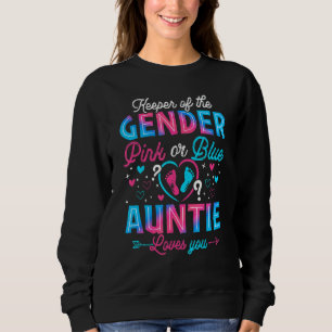 Pink Or Blue Auntie Loves You Gender Reveal Cute 2 Sweatshirt