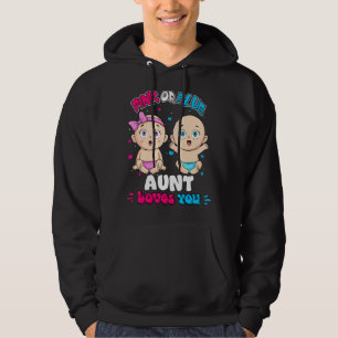 Pink Or Blue Baby Aunt Loves You Baby Shower Gende Hoodie