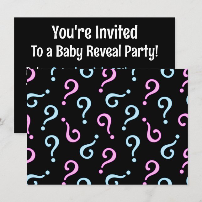 Pink or Blue Baby Reveal Invitation (Front/Back)