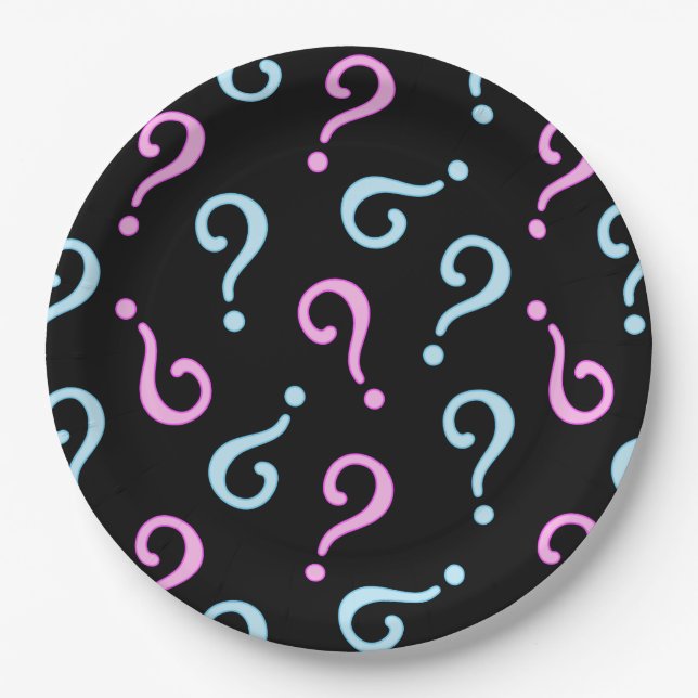 Pink or Blue Baby Reveal Paper Plate (Front)