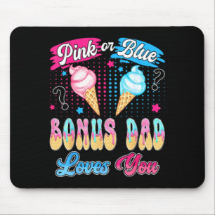 Pink or blue bonus dad loves ice cream gender mouse mat