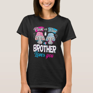 Pink Or Blue Brother Loves You Elephants Baby Gend T-Shirt