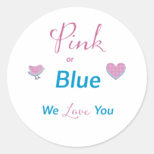 Pink or Blue Classic Round Sticker