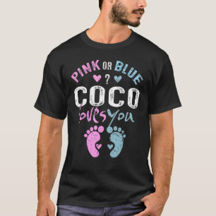 Pink or Blue Coco Loves You Grandma   for Grandpar T-Shirt