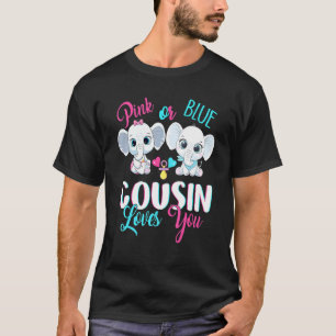 Pink Or Blue Cousin Loves You Elephants Baby Gende T-Shirt