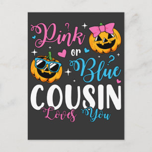 Pink Or Blue Cousin Loves You Pumpkin Baby Postcard