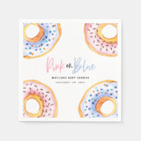 Pink or blue doughnut baby shower paper plate