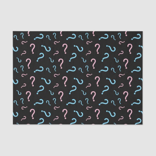 Pink or Blue Gender Reveal Black Tissue Paper (Front)