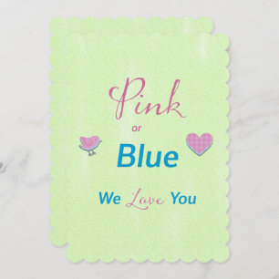 Pink or Blue Gender Reveal Invitation