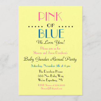 Pink or Blue Gender Reveal Invitation