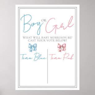 Pink Or Blue Gender Reveal Party Vote Sign