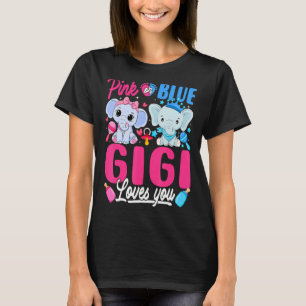 Pink Or Blue Gigi Loves You Gender Reveal Elephant T-Shirt
