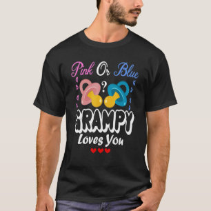 Pink Or Blue Grampy Loves You Gender Reveal 4 T-Shirt