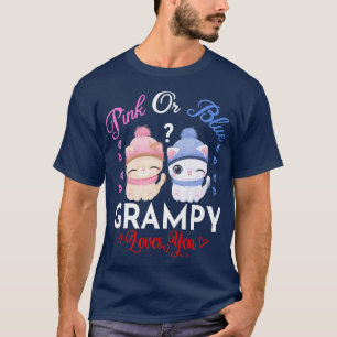 Pink Or Blue Grampy Loves You Gender Reveal T-Shirt