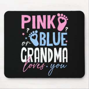 Pink or blue grandma loves gender reveal new mouse mat