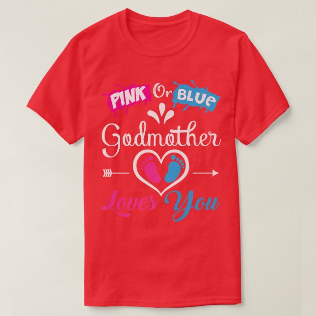 Pink or Blue Grandma Loves You-Gender Reveal Appar T-Shirt (Design Front)
